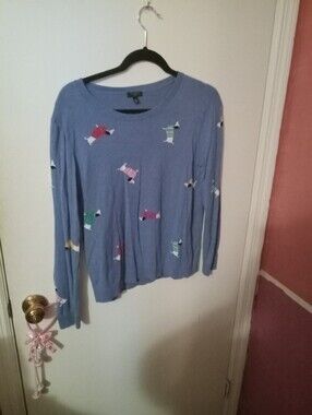 Women's Size LP Talbots Novelty Dog Print Sweater
